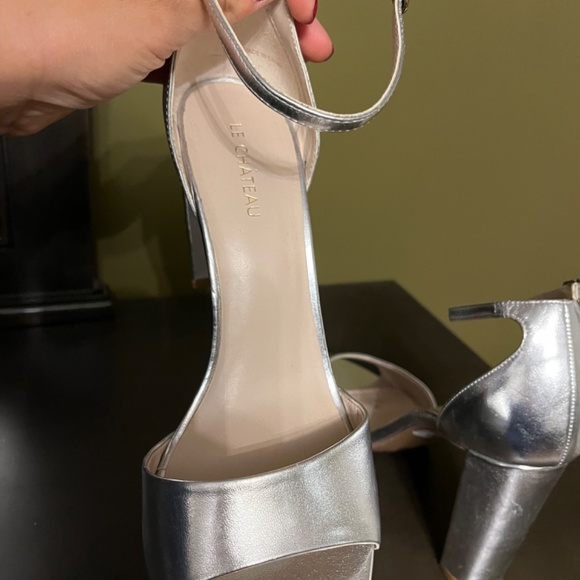 Silver block heels size 9 - Picture 5 of 6
